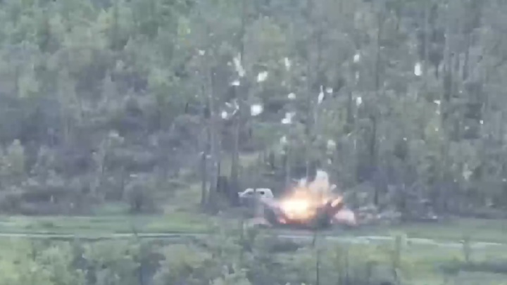 Уничтожение артиллерией гаубицы натовского образца сняли на видео
