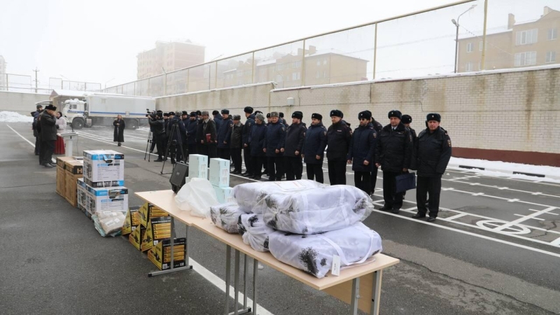 Гуманитарный груз для военнослужащих, участвующих в специальной военной операции, от сотрудников и ветеранов полиции Ингушетии